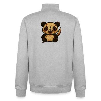 Bloody Darling Halloween Panda - Unisex Organic Zip Sweatshirt by Stanley/Stella - heather grey - Back - AI Model Male 185 light (185cm)