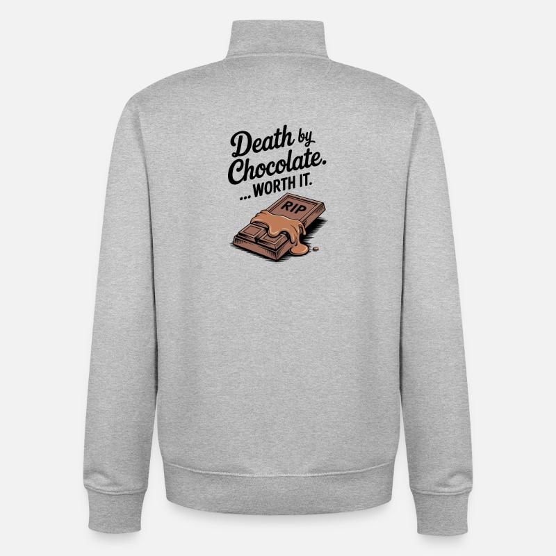 Tod durch Schokolade... Es lohnt sich - Unisex Organic Zip Sweatshirt von Stanley/Stella - Grau meliert