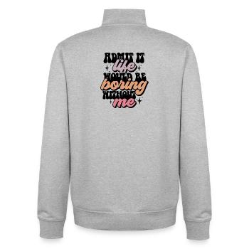 Classic expression in pastel shades - Unisex Organic Zip Sweatshirt by Stanley/Stella - heather grey - Back - AI Model Male 185 light (185cm)