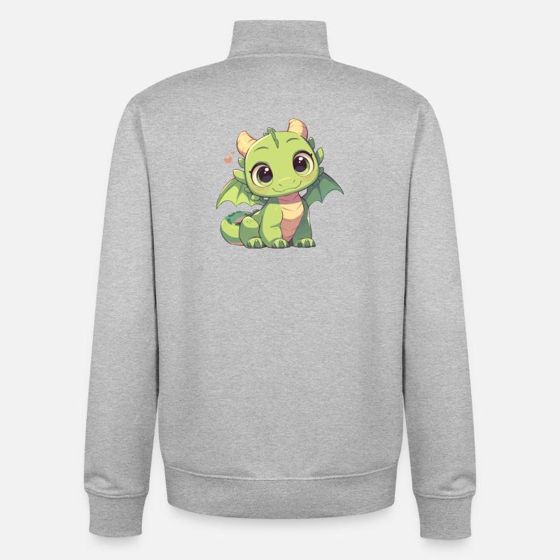 Dragon Dragon - Sweat zippé unisexe en coton bio Stanley/Stella - gris chiné
