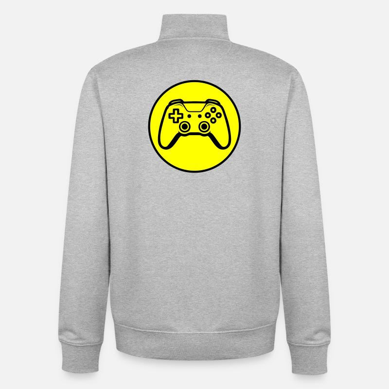 Icône du joypad de la manette - Sweat zippé unisexe en coton bio Stanley/Stella - gris chiné