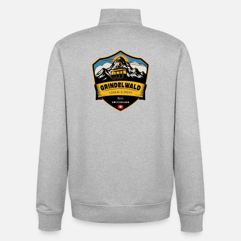 Grindelwald , Schweizer Alpen , Schweiz - Unisex Organic Zip Sweatshirt von Stanley/Stella - Grau meliert