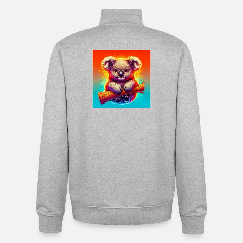 Koala - Sweat zippé unisexe en coton bio Stanley/Stella - gris chiné