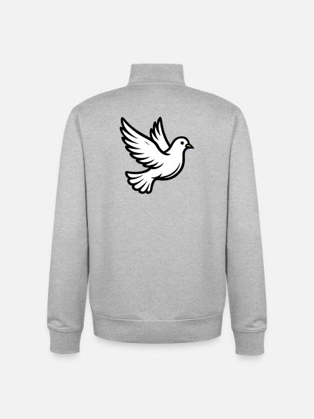 Friedenstaube Taube - Unisex Organic Zip Sweatshirt von Stanley/Stella - Grau meliert