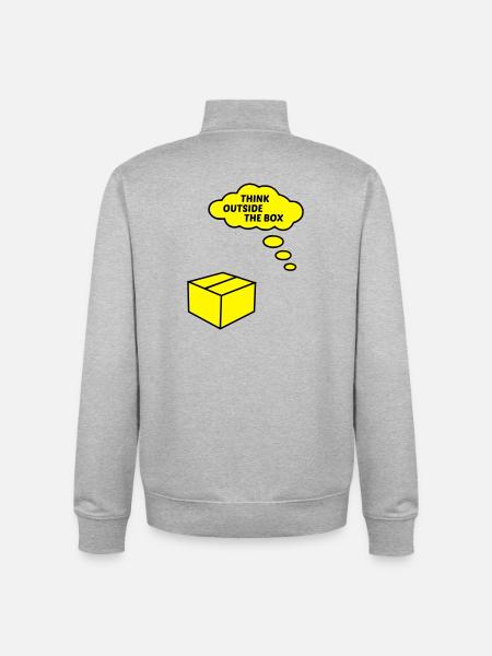 outside the box - Unisex Organic Zip Sweatshirt by Stanley/Stella - heather grey