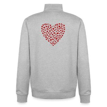 Heart Collection: Love in Red - Unisex Organic Zip Sweatshirt by Stanley/Stella - heather grey - Back - AI Model Male 185 light (185cm)