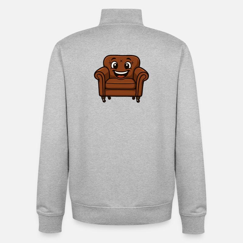 Couchi rit - Sweat zippé unisexe en coton bio Stanley/Stella - gris chiné