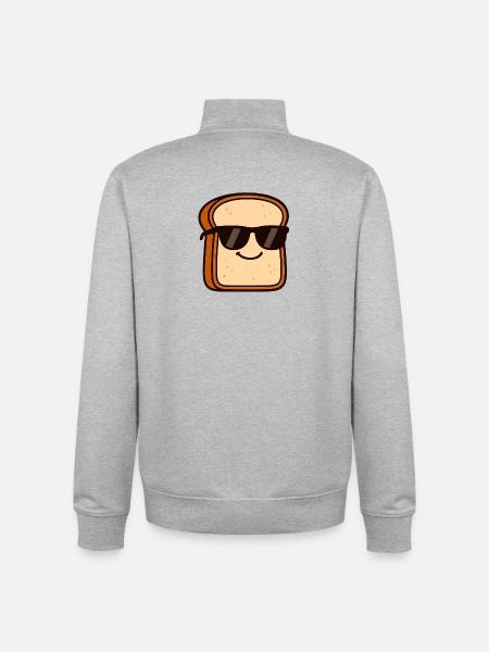 Cool bread with sunglasses - Unisex Organic Zip Sweatshirt by Stanley/Stella - heather grey