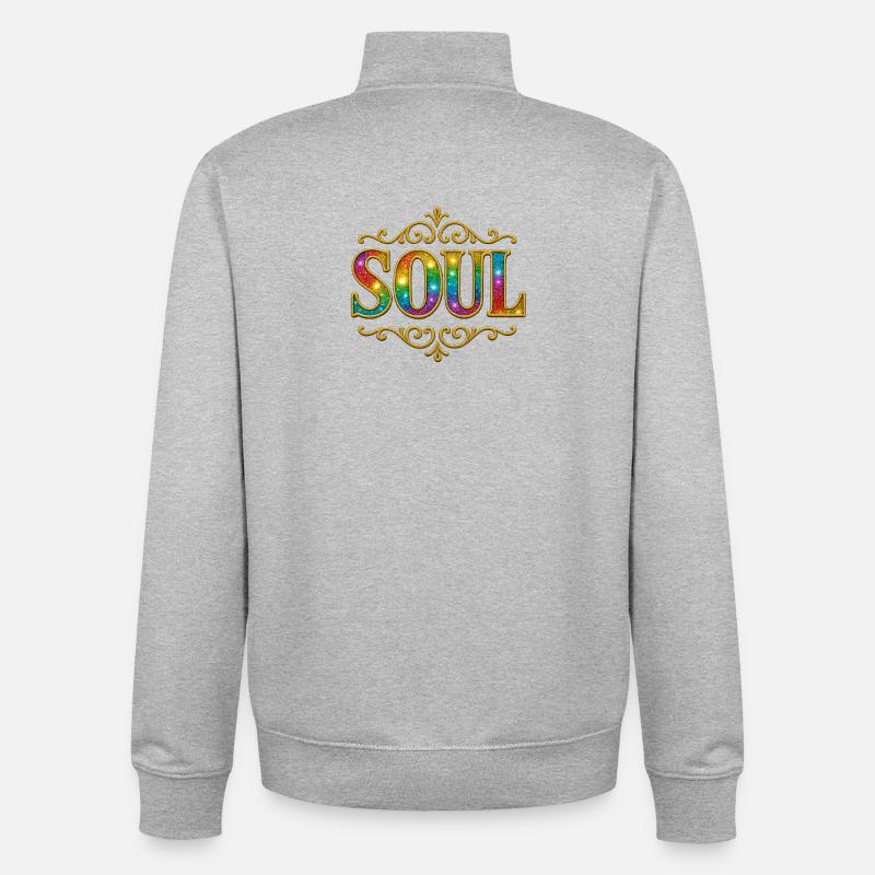 SOUL | Seele Lebensgeister im Regenbogenfarben - Unisex Organic Zip Sweatshirt von Stanley/Stella - Grau meliert