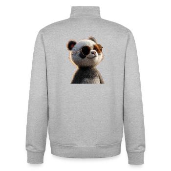 Panda Ours Pandas Géants Panda Géant Mignon Panda Ours Panda - Sweat zippé unisexe en coton bio Stanley/Stella - gris chiné - Dos - AI Model Male 185 light (185cm)