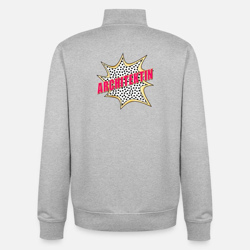 ARCHITECTE DE GESTION DE CONSTRUCTION POP-ART - Sweat zippé unisexe en coton bio Stanley/Stella - gris chiné