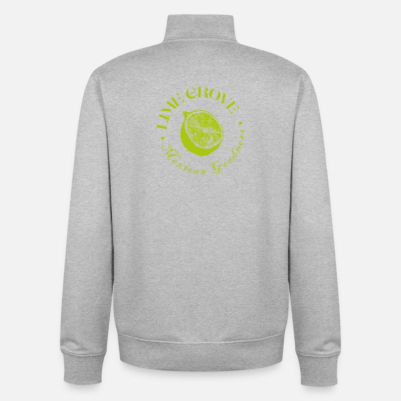 Limette und Zitrone Botanisches Design - Unisex Organic Zip Sweatshirt von Stanley/Stella - Grau meliert