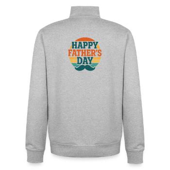 Fêtes des pères  - Sweat zippé unisexe en coton bio Stanley/Stella - gris chiné - Dos - AI Model Male 185 light (185cm)