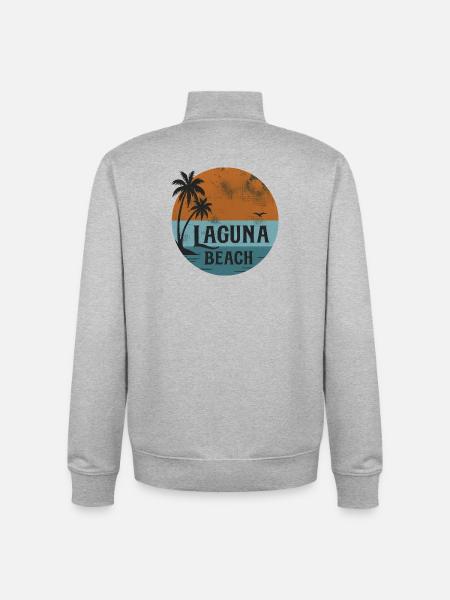 Laguna Beach Californien Ferie Palmer - Stanley/Stella unisex sweatshirt med lynlås i økologisk - grå meleret