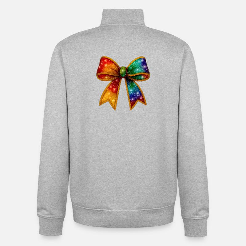 Bow | Galactic Rainbow Binding - Unisex Organic Zip Sweatshirt by Stanley/Stella - heather grey