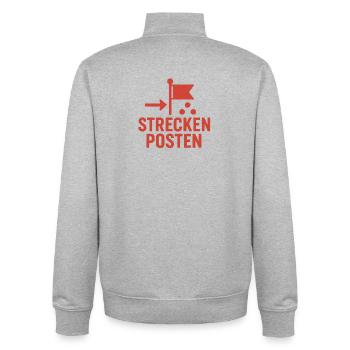 Wegmarke mit Flagge und Punkten - Unisex Organic Zip Sweatshirt von Stanley/Stella - Grau meliert - Hinten - AI Model Male 185 light (185cm)