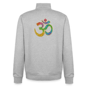 Regenbogen Om Symbol im Glitter-Design - Unisex Organic Zip Sweatshirt von Stanley/Stella - Grau meliert - Hinten - AI Model Male 185 light (185cm)