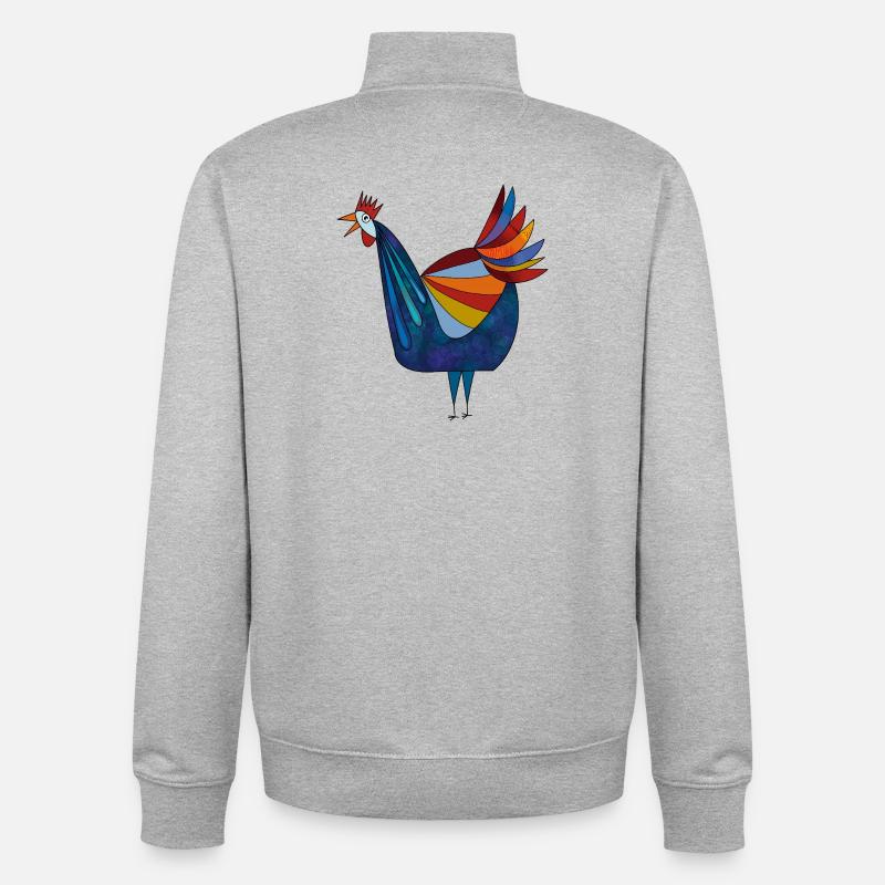 Høne - Stanley/Stella unisex sweatshirt med lynlås i økologisk - grå meleret