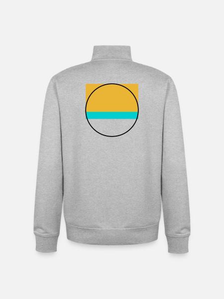 Minimalist Sunset Over Ocean - Unisex Organic Zip Sweatshirt by Stanley/Stella - heather grey