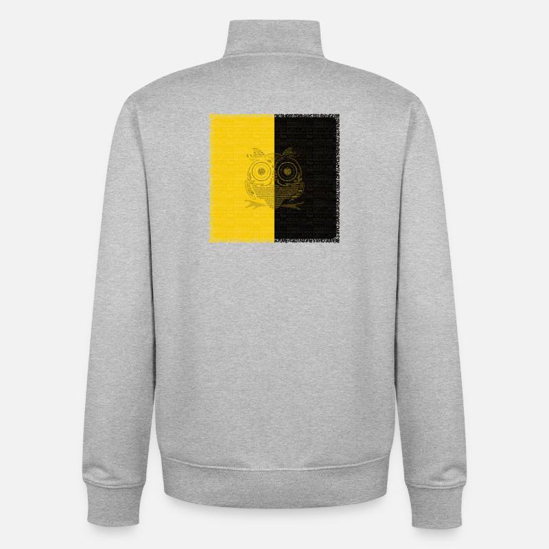VAMNE Buchstabeneule - Unisex Organic Zip Sweatshirt von Stanley/Stella - Grau meliert