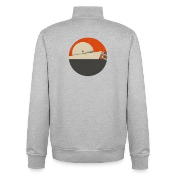 Abendrot Mit Geometrischem Minimalismus - Unisex Organic Zip Sweatshirt von Stanley/Stella - Grau meliert - Hinten - AI Model Male 185 light (185cm)