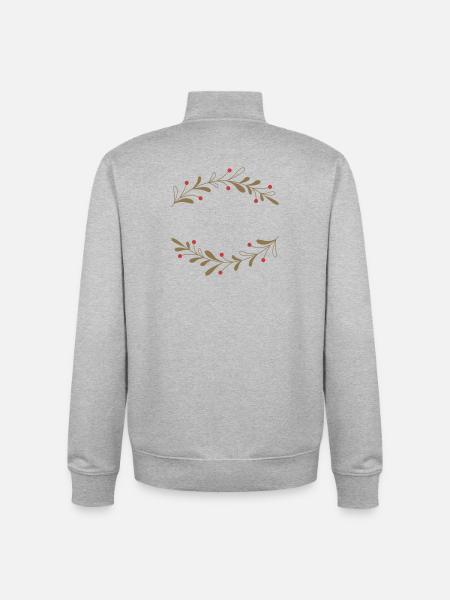 Filigraner Herbstlaubkranz - Unisex Organic Zip Sweatshirt von Stanley/Stella - Grau meliert
