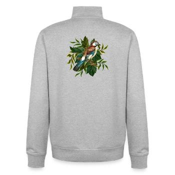 Colorful bird - Unisex Organic Zip Sweatshirt by Stanley/Stella - heather grey - Back - AI Model Male 185 light (185cm)