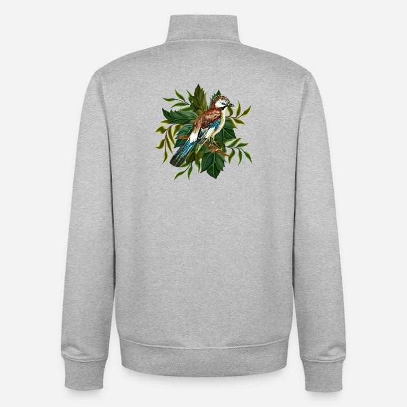 Bunter Vogel - Unisex Organic Zip Sweatshirt von Stanley/Stella - Grau meliert