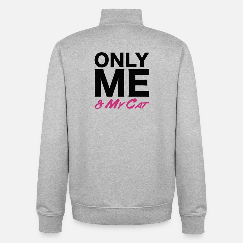 Unique Cat Lover Statement T-Shirt - Sweat zippé unisexe en coton bio Stanley/Stella - gris chiné