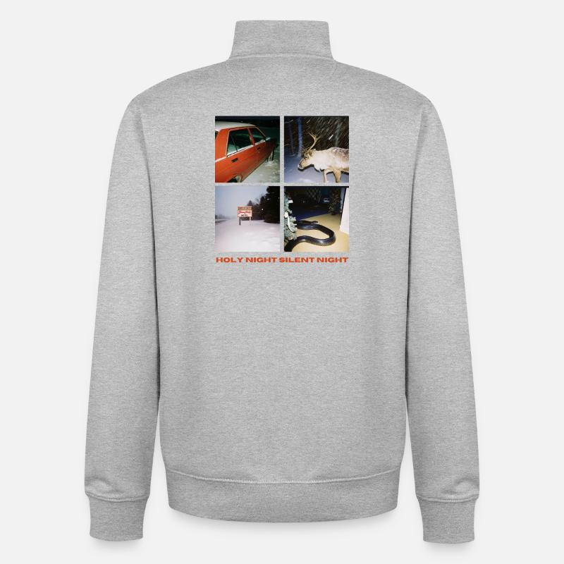 Noël des Douces Nuits - Sweat zippé unisexe en coton bio Stanley/Stella - gris chiné