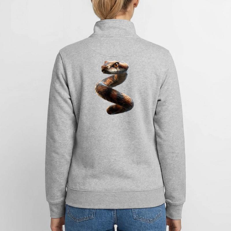 serpent, python, cobra, serpent à sonnettes, serpents Sweat zippé unisexe en coton bio Stanley/Stella