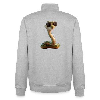 snake, python, cobra, rattlesnake, snakes - Unisex Organic Zip Sweatshirt by Stanley/Stella - heather grey - Back - AI Model Male 185 light (185cm)