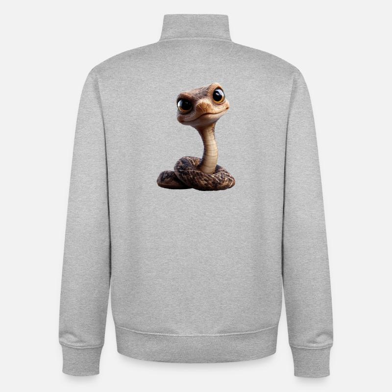 snake, python, cobra, rattlesnake, snakes - Unisex Organic Zip Sweatshirt by Stanley/Stella - heather grey