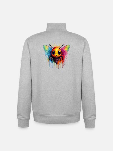 Bunte Bienen-Kunst - Unisex Organic Zip Sweatshirt von Stanley/Stella - Grau meliert