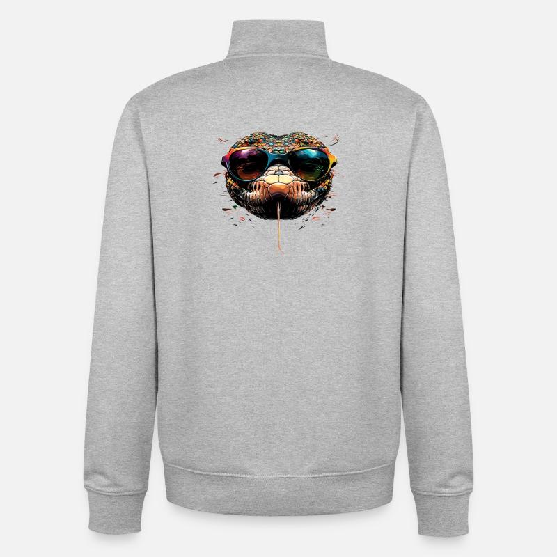snake, python, cobra, rattlesnake, snakes - Unisex Organic Zip Sweatshirt by Stanley/Stella - heather grey