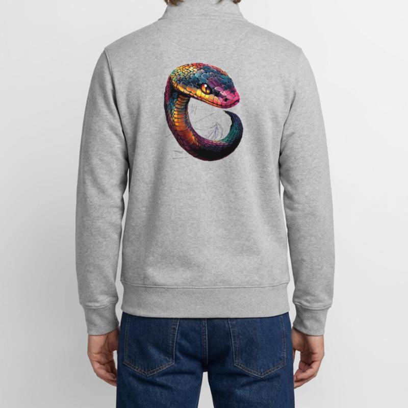 serpent, python, cobra, serpent à sonnettes, serpents Sweat zippé unisexe en coton bio Stanley/Stella