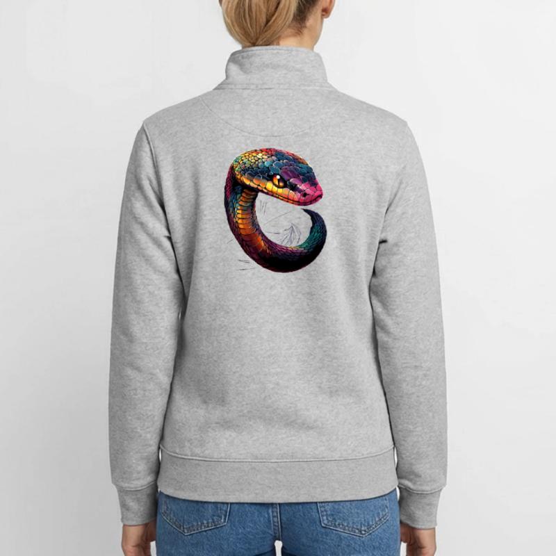 serpent, python, cobra, serpent à sonnettes, serpents Sweat zippé unisexe en coton bio Stanley/Stella