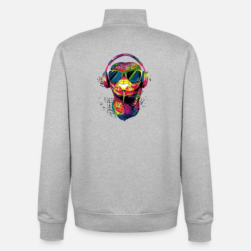 Schlange Python Kobra Klapperschlange Schlangen - Unisex Organic Zip Sweatshirt von Stanley/Stella - Grau meliert