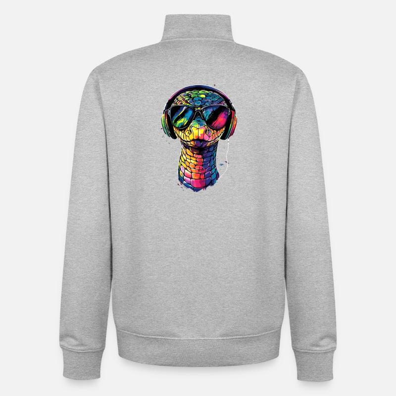 snake, python, cobra, rattlesnake, snakes - Unisex Organic Zip Sweatshirt by Stanley/Stella - heather grey