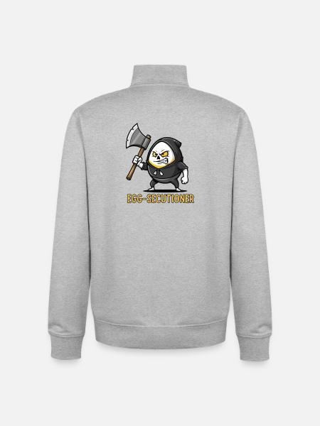 Egg-xecution Time - Unisex Organic Zip Sweatshirt by Stanley/Stella - heather grey