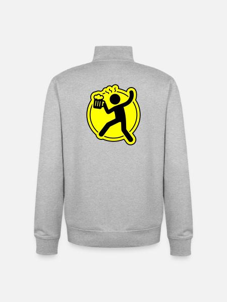 Saufen Bier Prost - Unisex Organic Zip Sweatshirt von Stanley/Stella - Grau meliert