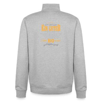 65th birthday 65 years old saying gift - Unisex Organic Zip Sweatshirt by Stanley/Stella - heather grey - Back - AI Model Male 185 light (185cm)