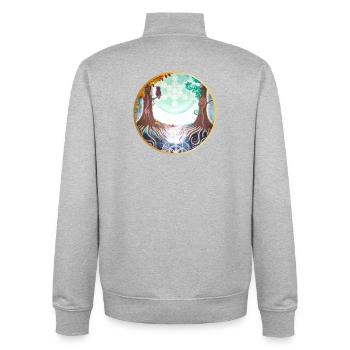 Mystical Nature Connection Illustration - Unisex Organic Zip Sweatshirt by Stanley/Stella - heather grey - Back - AI Model Male 185 light (185cm)