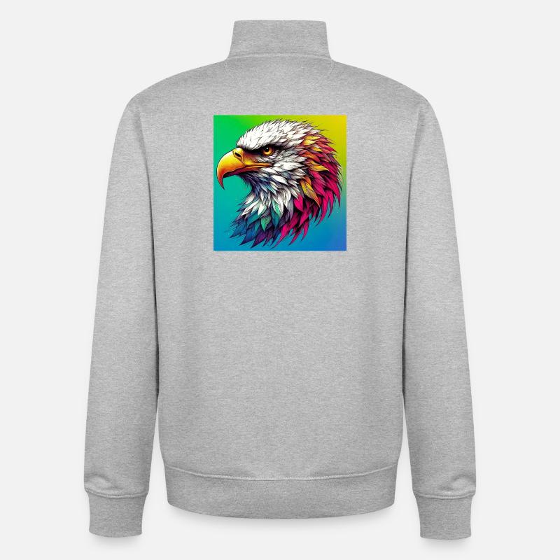 aigle - Sweat zippé unisexe en coton bio Stanley/Stella - gris chiné