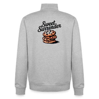 Sweet Surrender Cookies Candy Dessert - Unisex Organic Zip Sweatshirt by Stanley/Stella - heather grey - Back - AI Model Male 185 light (185cm)