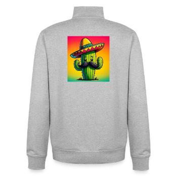 Kaktus - Unisex Organic Zip Sweatshirt von Stanley/Stella - Grau meliert - Hinten - AI Model Male 185 light (185cm)