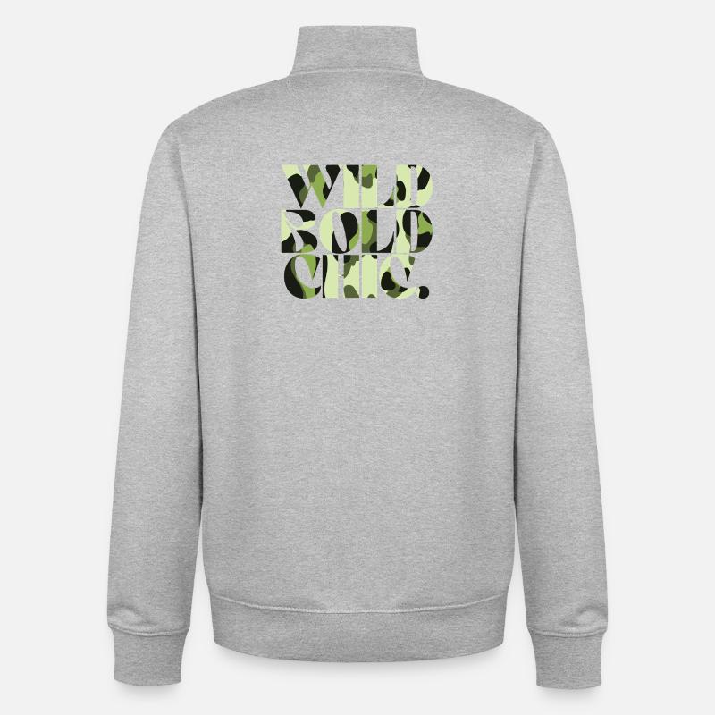 Wild Bold Chic Camouflage Chic - Unisex Organic Zip Sweatshirt von Stanley/Stella - Grau meliert