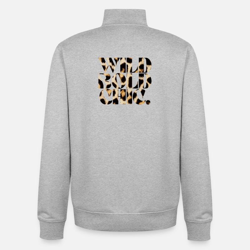 Wild Bold Chic Typografie - Unisex Organic Zip Sweatshirt von Stanley/Stella - Grau meliert