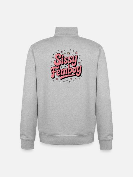 Siss Femboy in Pink - Unisex Organic Zip Sweatshirt von Stanley/Stella - Grau meliert