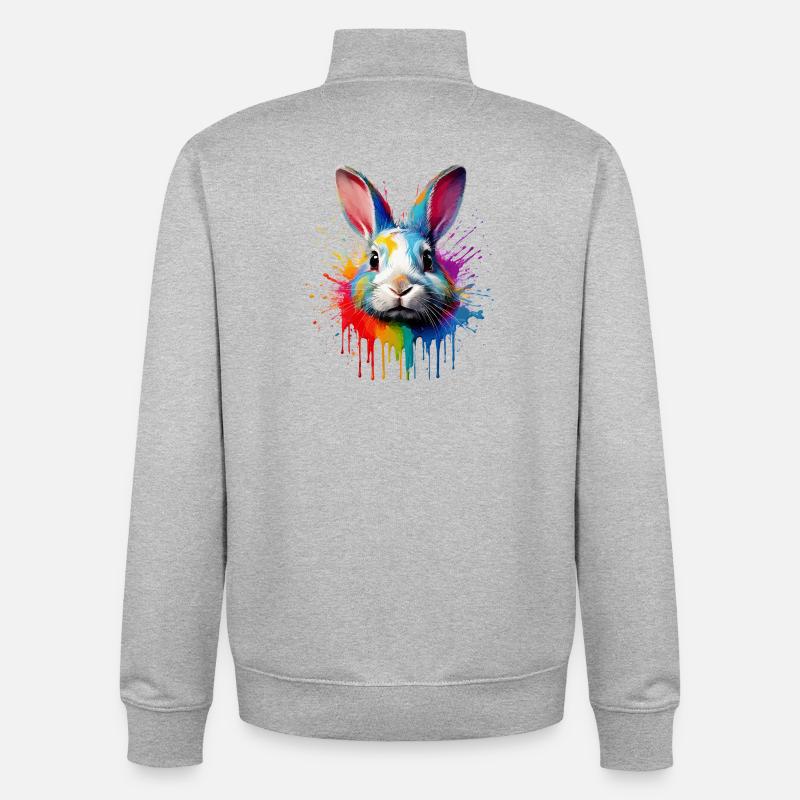 Voile de couleur lapin - Sweat zippé unisexe en coton bio Stanley/Stella - gris chiné